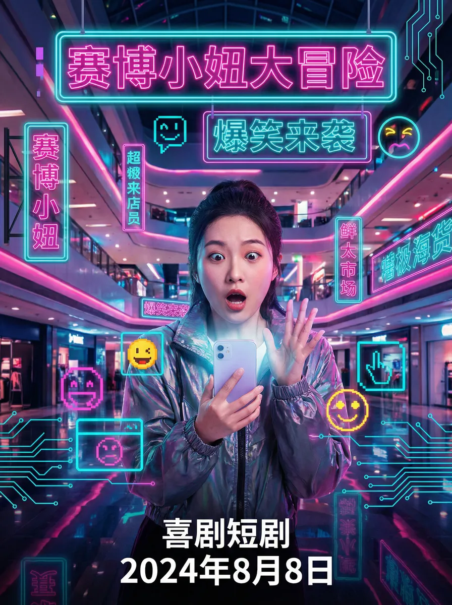 福利在线观看 搞笑喜剧短剧 - 赛博小妞大冒险海报